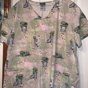 Oscar the Grouch scrub top